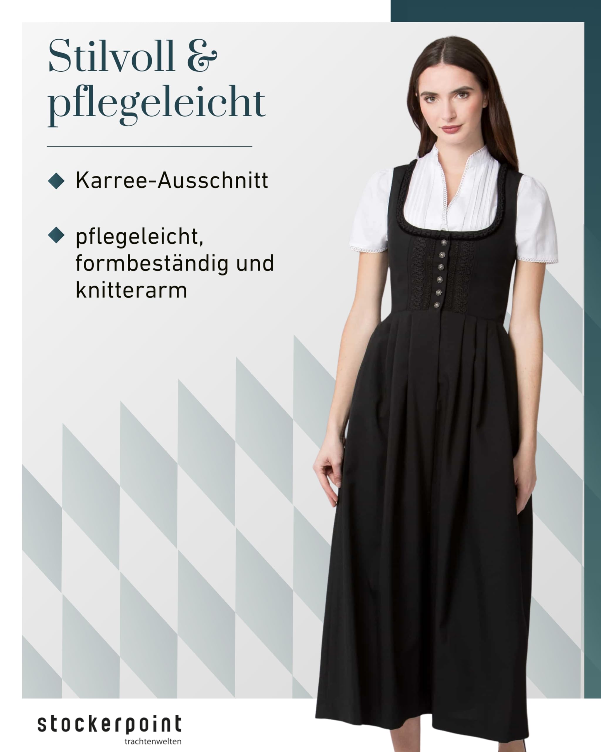 Stockerpoint Damen Zenta3 Maxi Dirndl ohne Schürze (1er Pack)