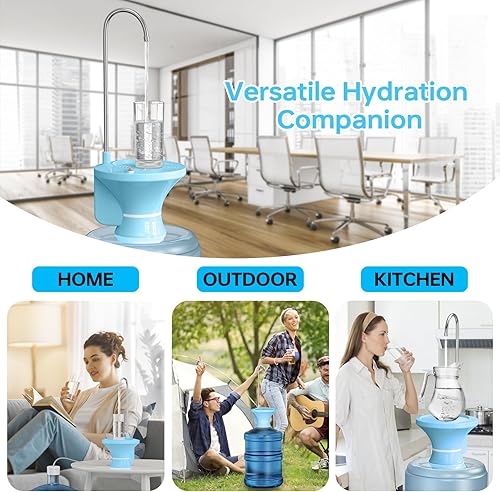 Miniatura 7 de Dispensador de agua potable para botella de 2 a 5 galones, dispensador automático de bomba de jarra de agua, bomba de botella de agua eléctrica con