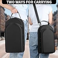 Vista 5 de Funda rígida para gorra de béisbol, funda de viaje con correa ajustable para el hombro, funda para 12 gorras de béisbol, perfecta para viajes y Negro