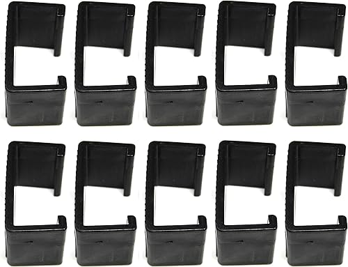 JSP Manufacturing Muebles de mimbre de ratán para patio, clips de sujeción de alineación media para sofá seccional (10) negro