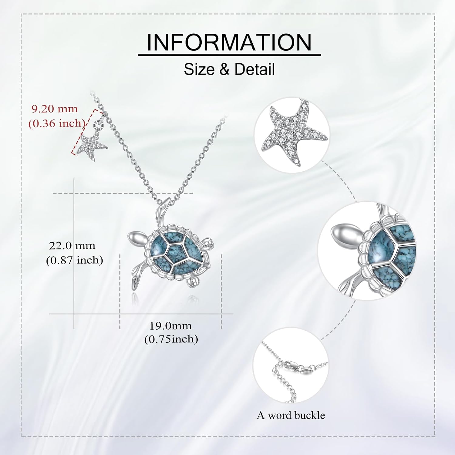 Shark Necklace 925 Sterling Sliver Crystal Shark Wave Pendant Ocean Jewelry Gifts for Women Female Mother Lover - Image 3