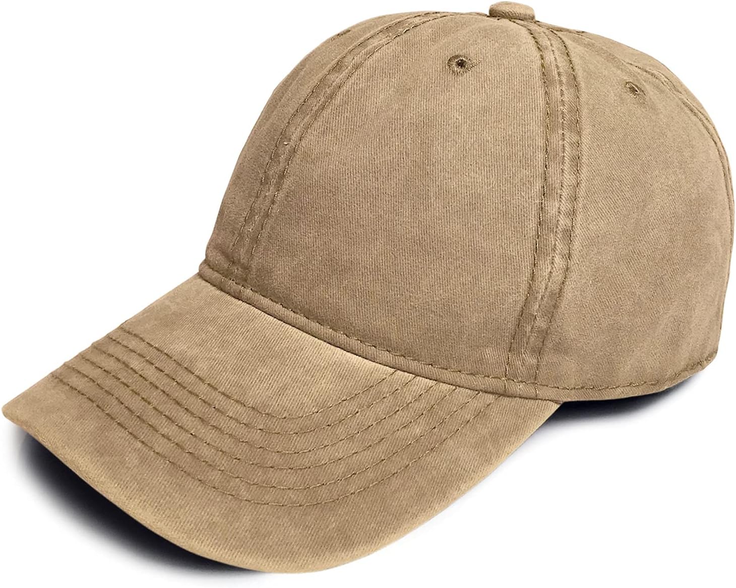 Mens Boys Womens 100% Cotton Distressed Stonewash Peaked Baseball Cap Hat with Adjustable Sizing Strap