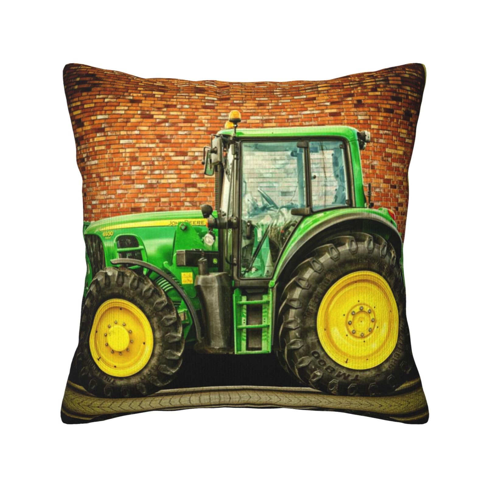 Coussin tracteur en velours pour décorer une chambre d'enfant