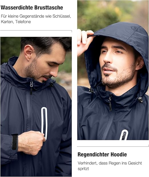 SPEEDRUN Regenjas Heren Regenpak Motor Regenkleding Waterdicht Ademend Regenjas Regenpak Fiets Reflecterend voor Heren Regenjas Regenbroek Set Lichtgewicht (Grijs 3XL SPEEDRUN Regenjas Heren Regenpak Motor Regenkleding Waterdicht Ademend Regenjas Regenpak Fiets Reflecterend voor Heren Regenjas Regenbroek Set Lichtgewicht (Grijs 3XL