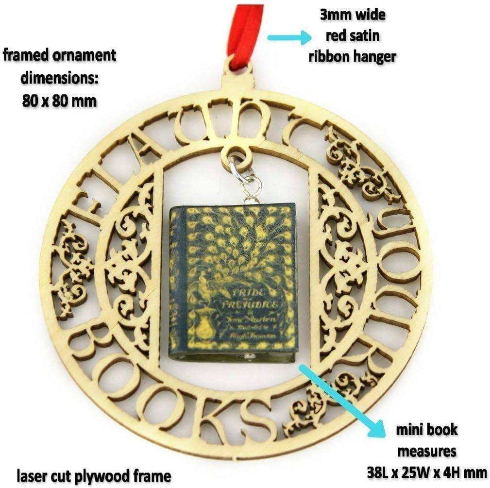 Pride and Prejudice Jane Austen Collectors First Edition Clay Mini Book Framed Ornament Wall Decor