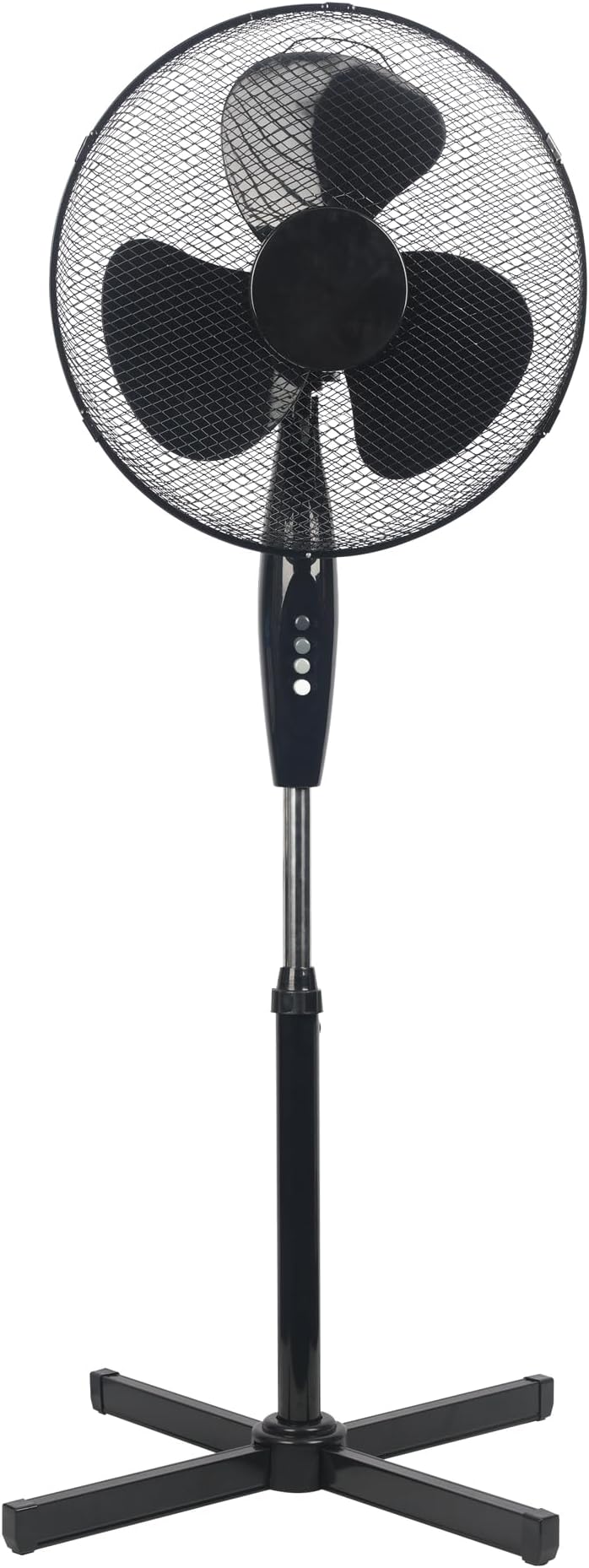 COZYBRITE Pedestal Fan Cooling 16 inch Standing Electric Oscillating Floor Fans with 3 Speed Setting Adjustable Height Tilt Angle for Living Room Bedroom Home Use FS40-3 (Black)