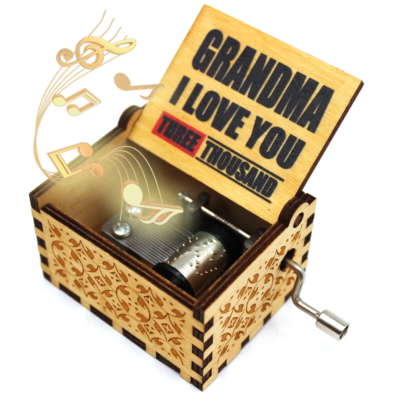 Buy ukebobo Wooden Color Painted Music Box Grandma I Love You 3000