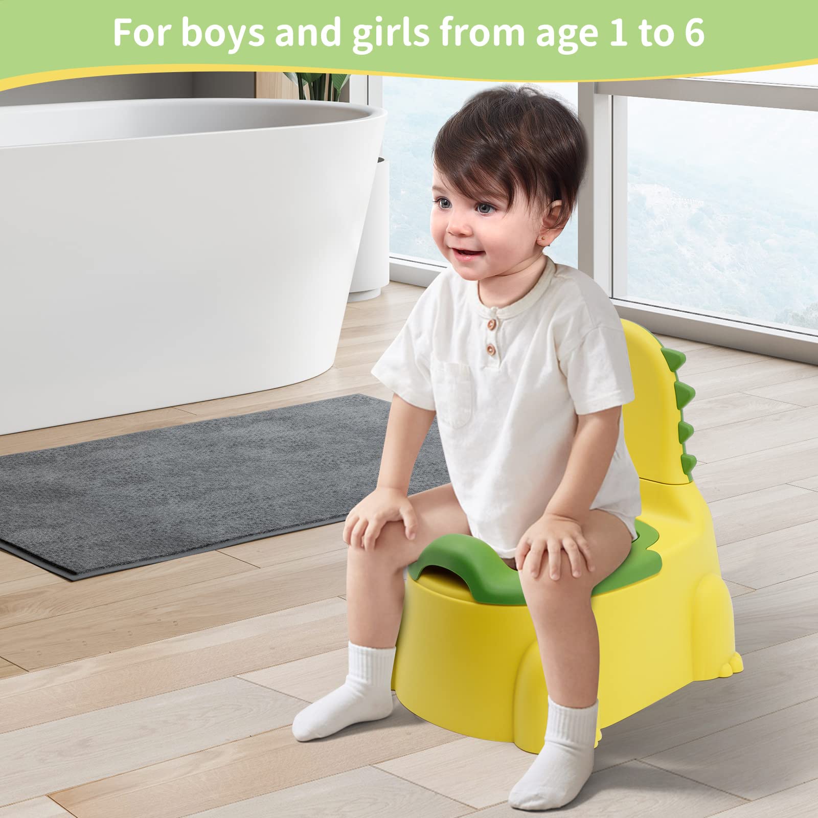 Orinal de inodoro silla de entrenamiento para bebés, niños y niñas, asiento de dinosaurio portátil para niños de 1 a 6 años de edad, niños pequeños, mini inodoros para niños pequeños, orinal de