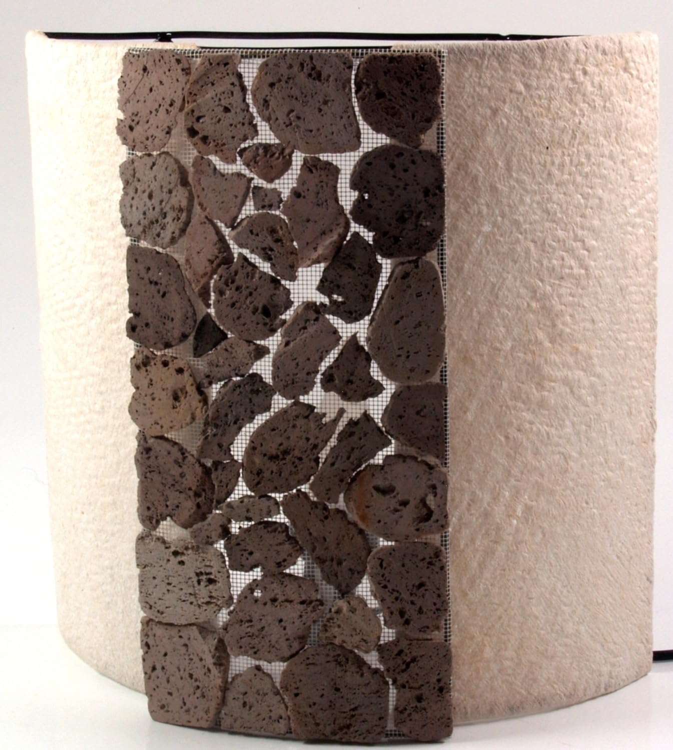 GURU SHOP Wandlampe/Wandleuchte, in Bali Handgefertigt aus Naturmaterial, Lavastein - Modell Cleopatra Stone, 30x30x12 cm