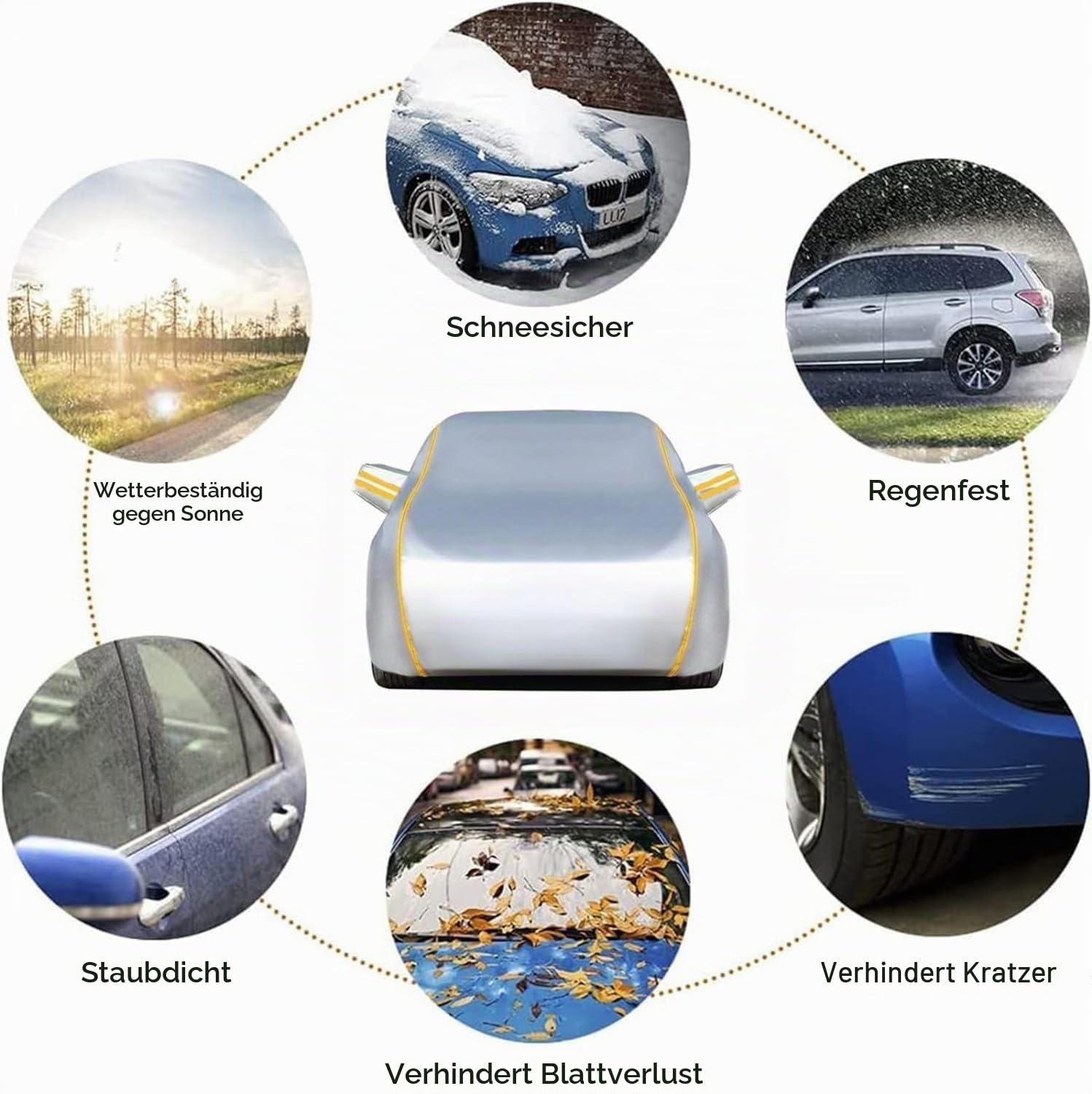 Hagelschutzplane Auto für Volvo XC60, Autoabdeckung Outdoor, Auto Abdeckplane Wasserdicht, Autogarage Abdeckung, Atmungsaktiv, Uv Beständig, Reißfest Und Langlebig Abdeckplane(Black/red)