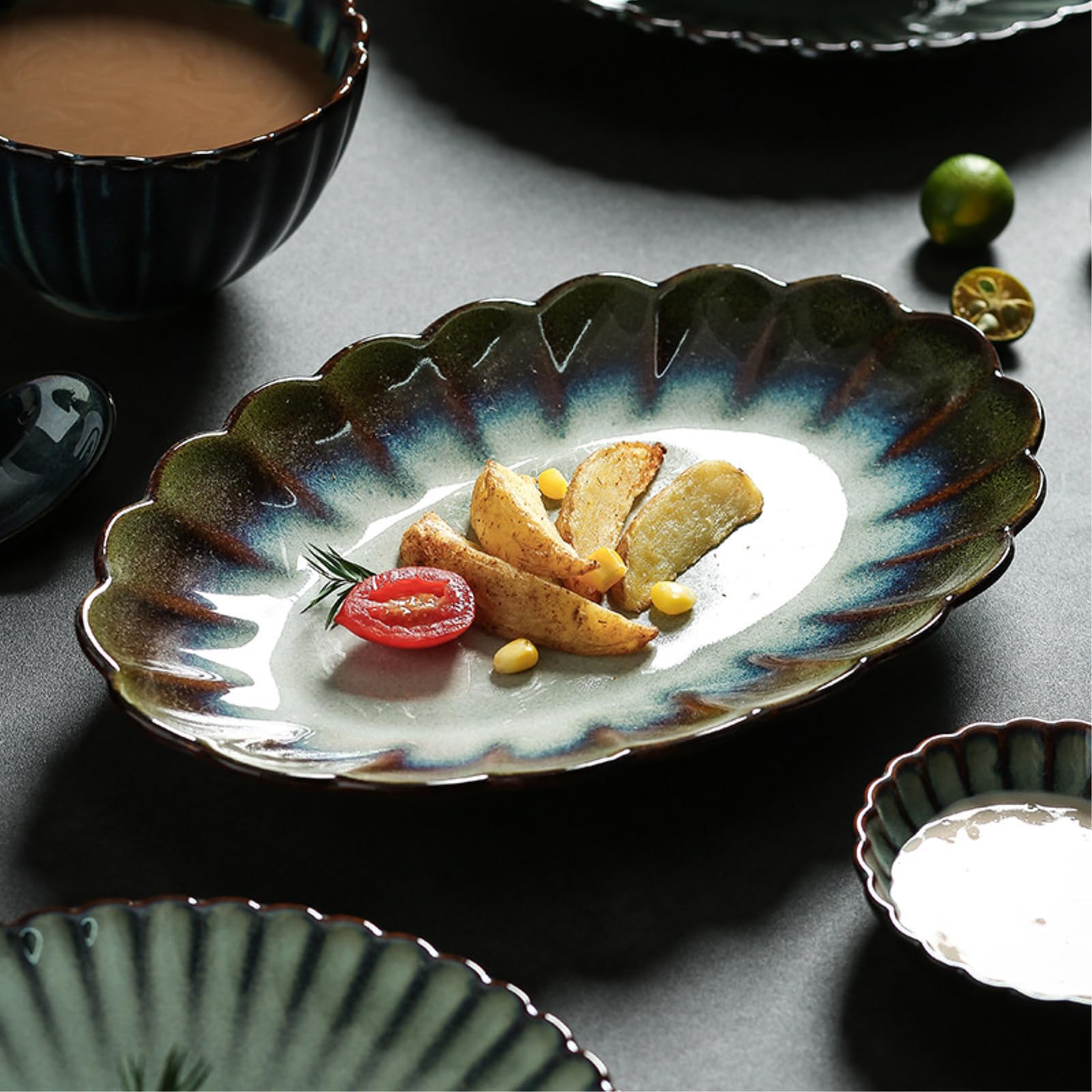 Ceramiczne miski i talerze w japońskim stylu