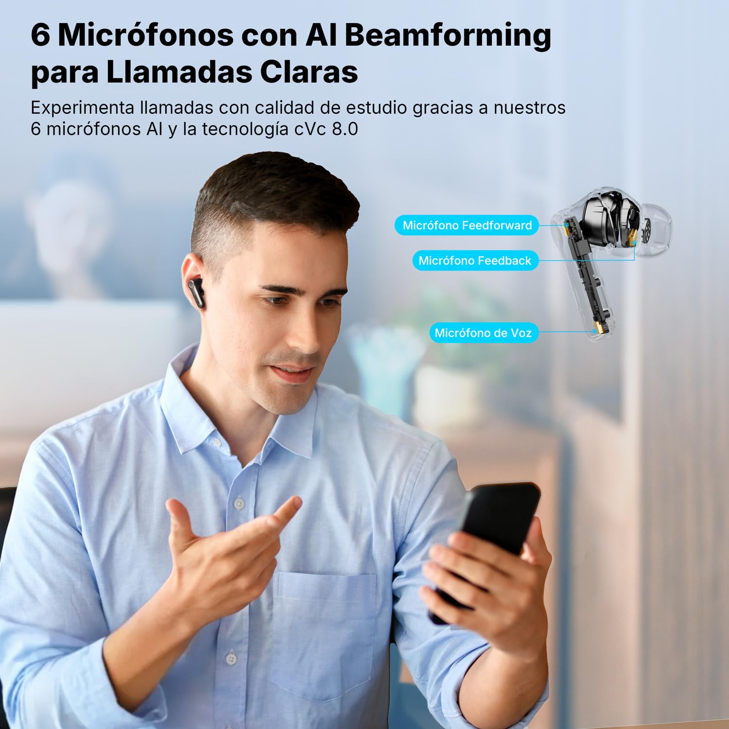 EarFun Air Pro 4+ Auriculares Inalámbricos Bluetooth, Cancelación de Ruido Adaptativa, Doble Controlador, Qualcomm aptX Lossless, 6 Micrófonos, Hi-Res Audio, LDAC, Bluetooth 6.0, 54 Horas, IP55, Negro