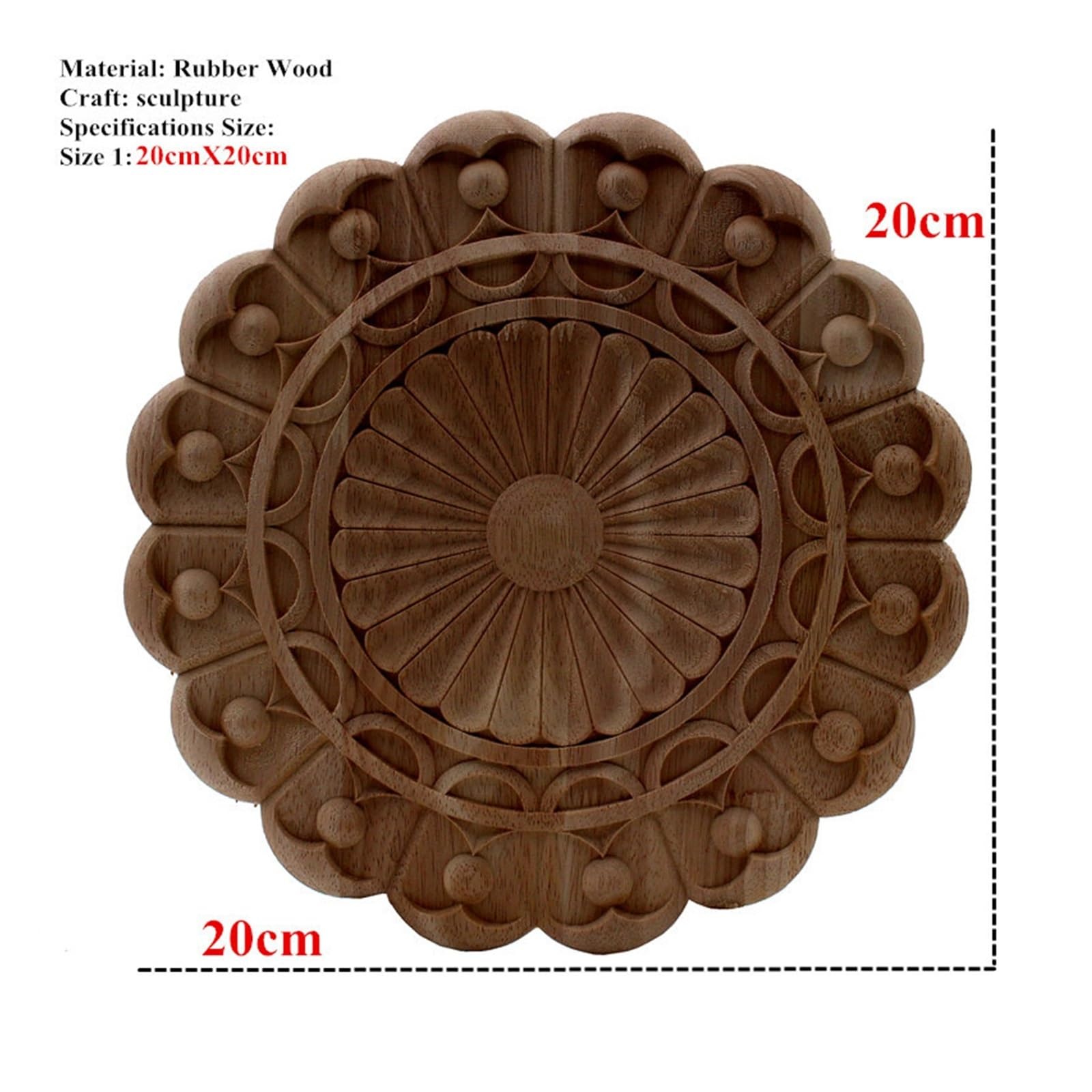 Rzeźbione drewniane nakładki narożne, Rzeźbiona w drewnie aplikacja nakładka na meble szafa dekoracja szuflady szafki wiele rozmiarów(20cm/7.9inch)