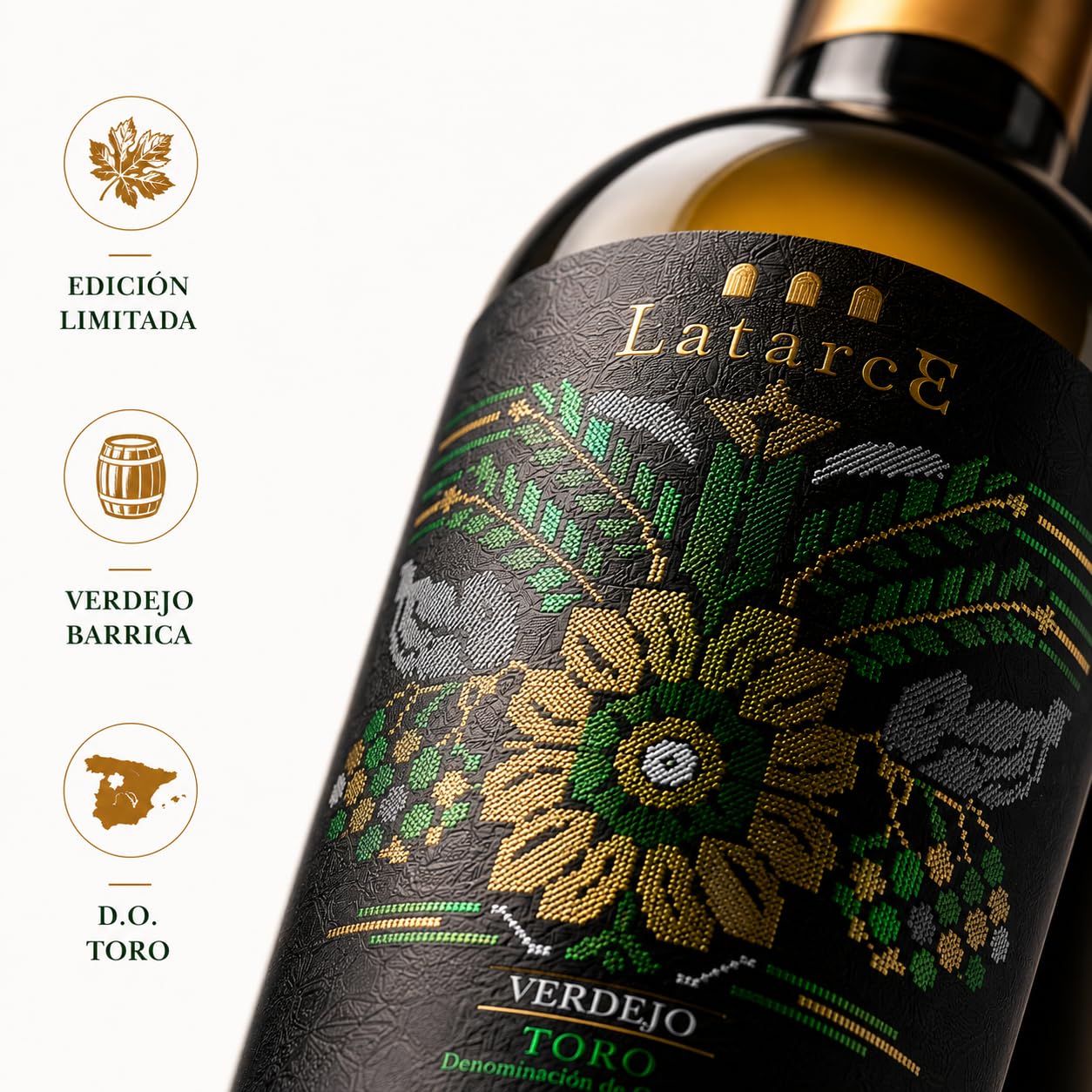 Latarce | Vino Blanco Verdejo Selección | D.O. Toro 100% Verdejo Viñedos 50 Años | 4 Meses en Barrica de Roble Americano | Estuche Individual 75cl | Edición Limitada