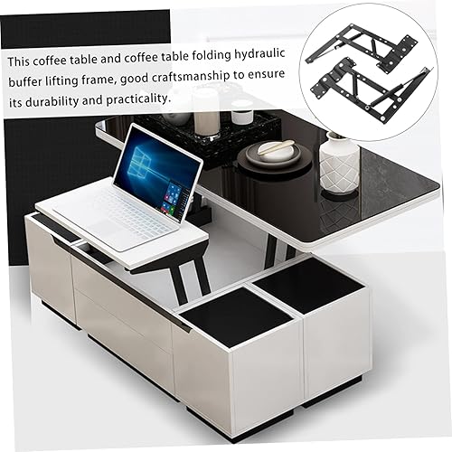 Miniatura 4 de Uonlytech 1 par de amortiguadores de elevación de marco Accesorios para escritorio Accesorios de escritorio Soporte plegable Marco de elevación