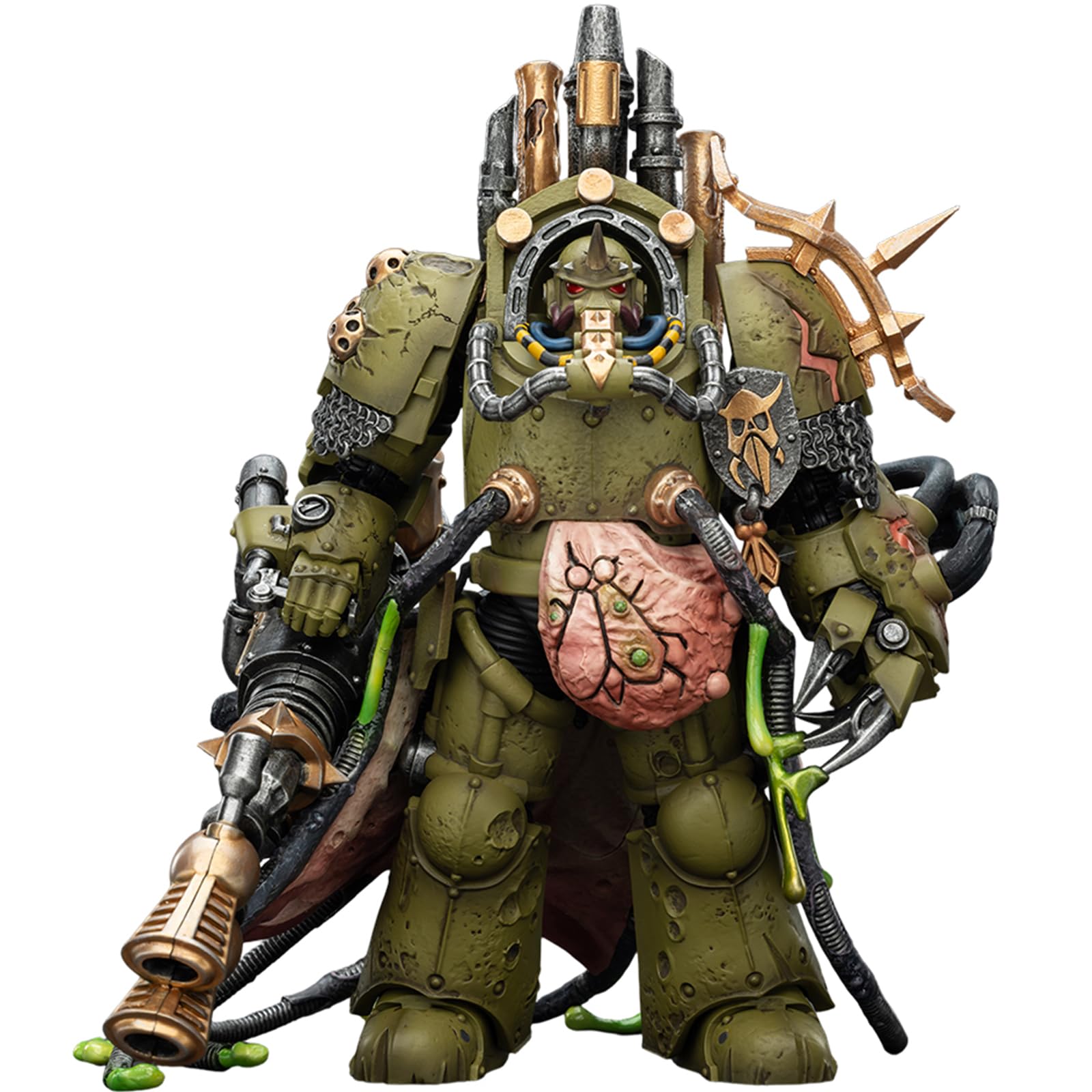 JOYTOY Warhammer 40k Death Guard Lord of Virulence with Power Fist and Twin Plague Spewer 1/18 Action Figure