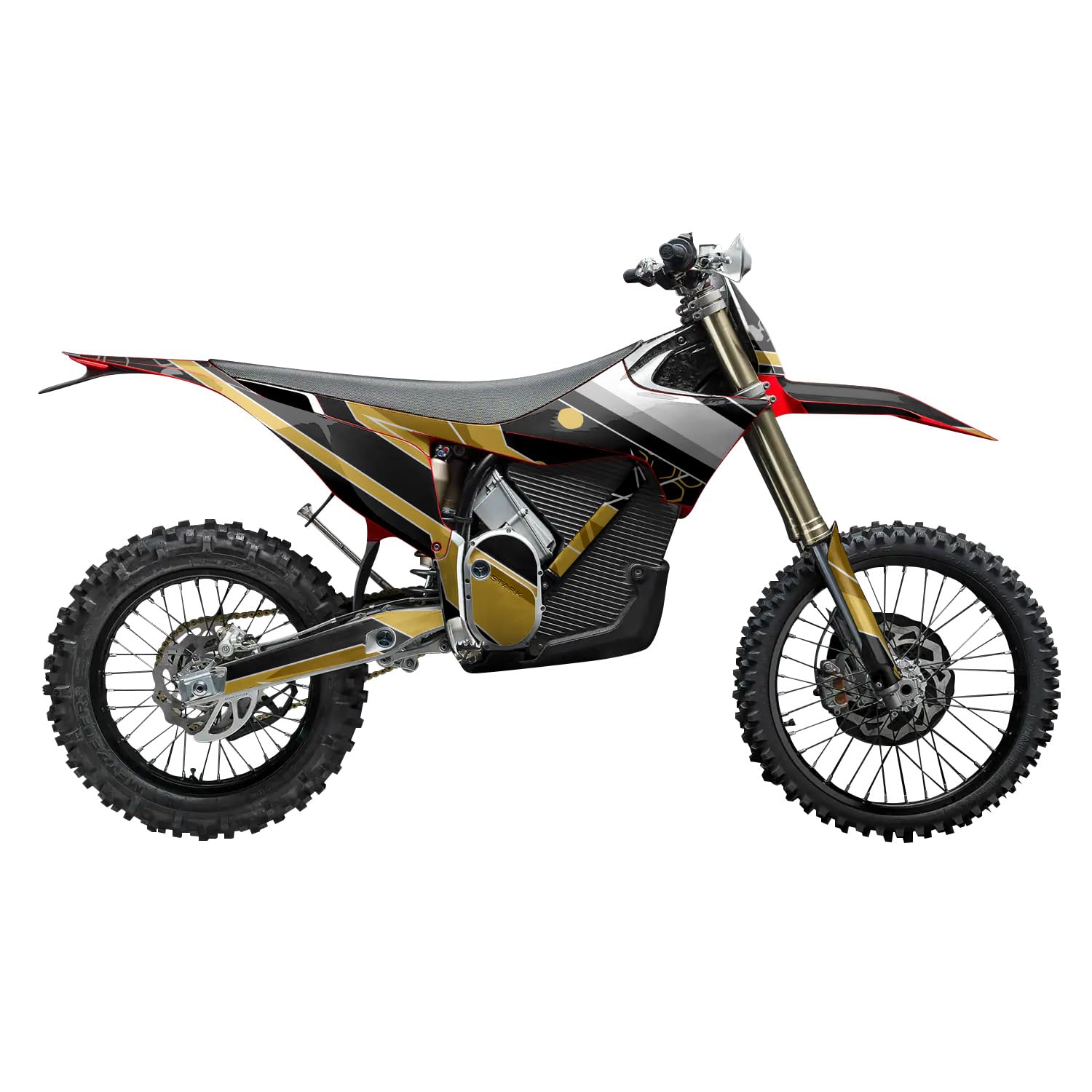 Stark Varg MX 2023-2025 Graphics Kit Wrap - Racing Chaos Yellow - Varg MX Skin - Premium 3M Vinyl Protective Wrap Decal Cover - Easy to Apply | Crafted in The USA by MightySkins