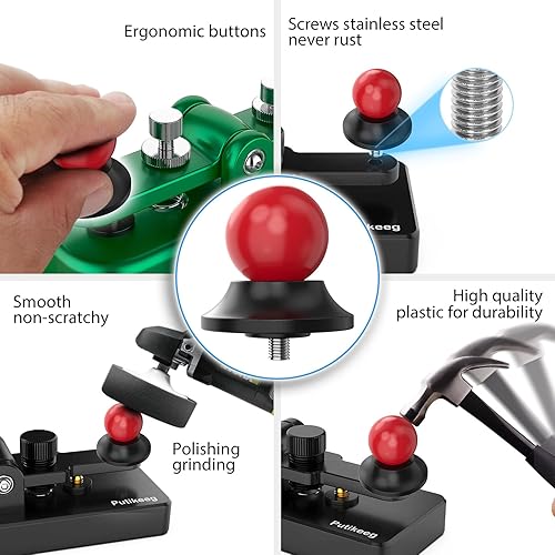 Miniatura 4 de Accesorios de cabeza de repuesto de botones de llave recta negros 06