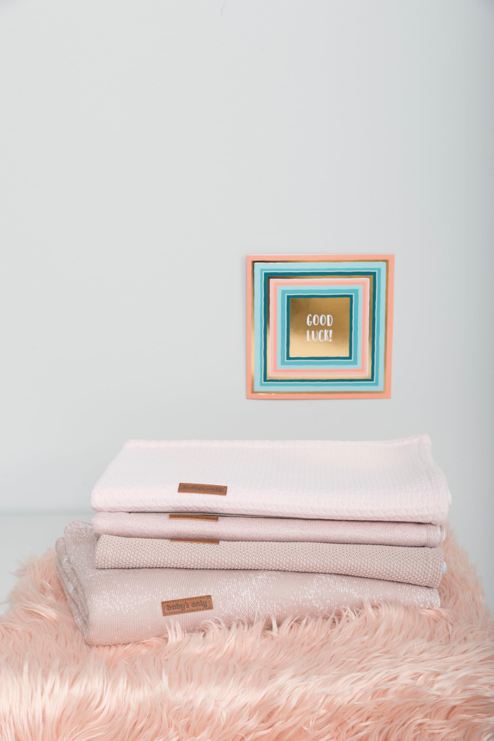 Baby's Only - Coperta per culla soft Sparkle - Silver-Pink Melee - 70x95 cm