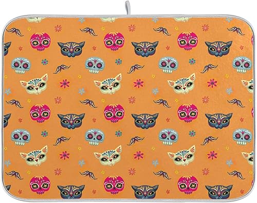 Sugar Cat Dish Drying Mat Washnable Absorbent Kitchen Counter Drying Mat Dish Drainer Cloth Tapete Para Cocina 16'' x 18''