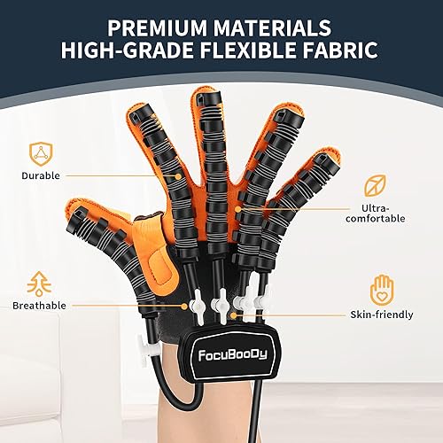 Miniatura 10 de Guantes de robot de rehabilitación para recuperación de accidentes cerebrovasculares, ejercicio de fuerza de mano y entrenamiento adaptativo, dedo