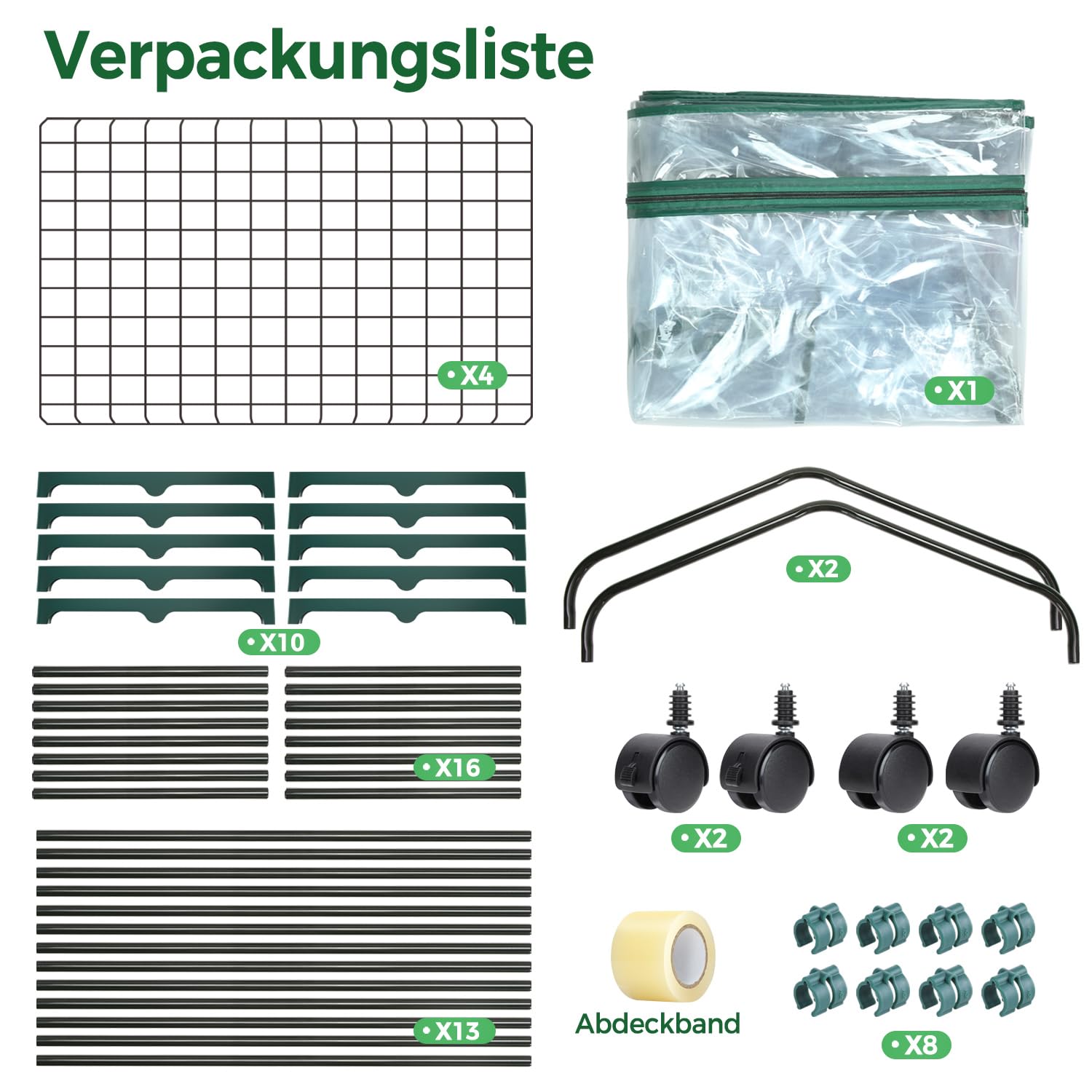 Ohuhu Gewächshaus klein Premium Foliengewächshaus mit Verriegelungsräder, Folien Treibhaus mit 4 Regalen Anzuchthaus Treibhaus Platzsparend Frühbeet für Balkon Garten 69x48x162 cm Transparent