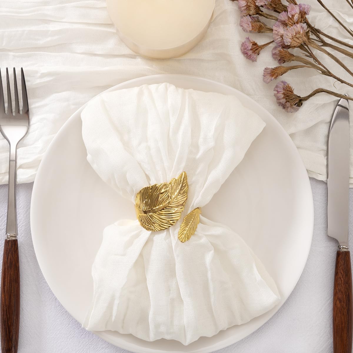 50 Pack Ivory Cheesecloth Napkins Cloth Spring Summer White Cloth Napkins Set of 50 Bulk 21x21 Inches for Wedding Baby Bridal Shower Birthday Dinner Party Table Decor