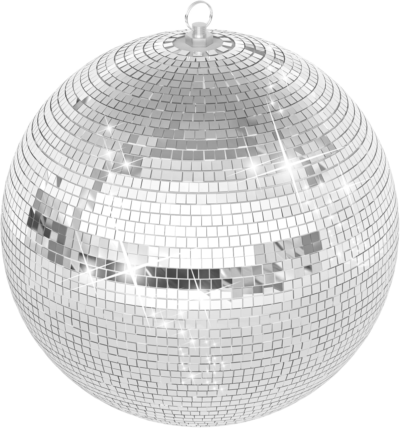 Disco Ball, 12" Cool and Fun Pink Hanging Party Mirror Disco Ball, Fun Party Home Bands Decorations for Ring, Reflects Light, Party Favor, Live Stage (White, 12Inch)