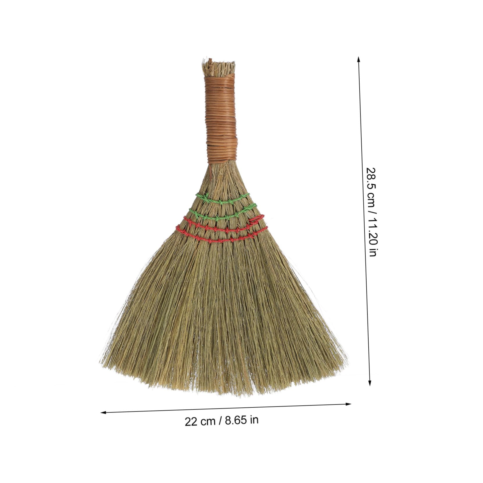 minkissy Mini Hand Broom Whisk Broom Small Straw Broom Halloween Short Handle Hand Broom for Multi Surface Sweeping Outdoor Car Porch Debris Dust Dirt