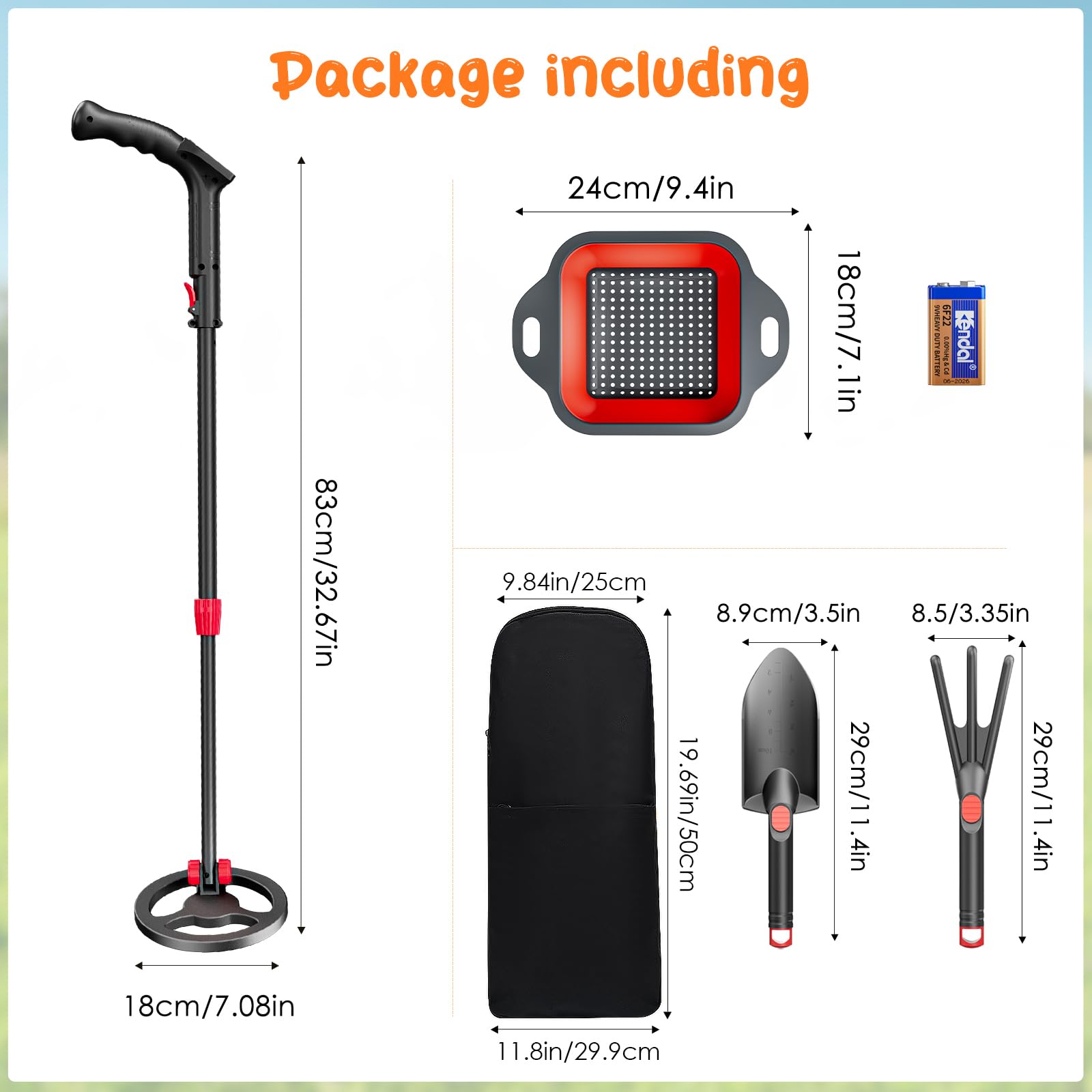Detector de Metales Niños, Metales Detector con Bobina Impermeable de 18 cm con Pantalla LCD, Detector de Metales Muy Sensible con Bobina de Investigación Impermeable para Niños o Principiantes