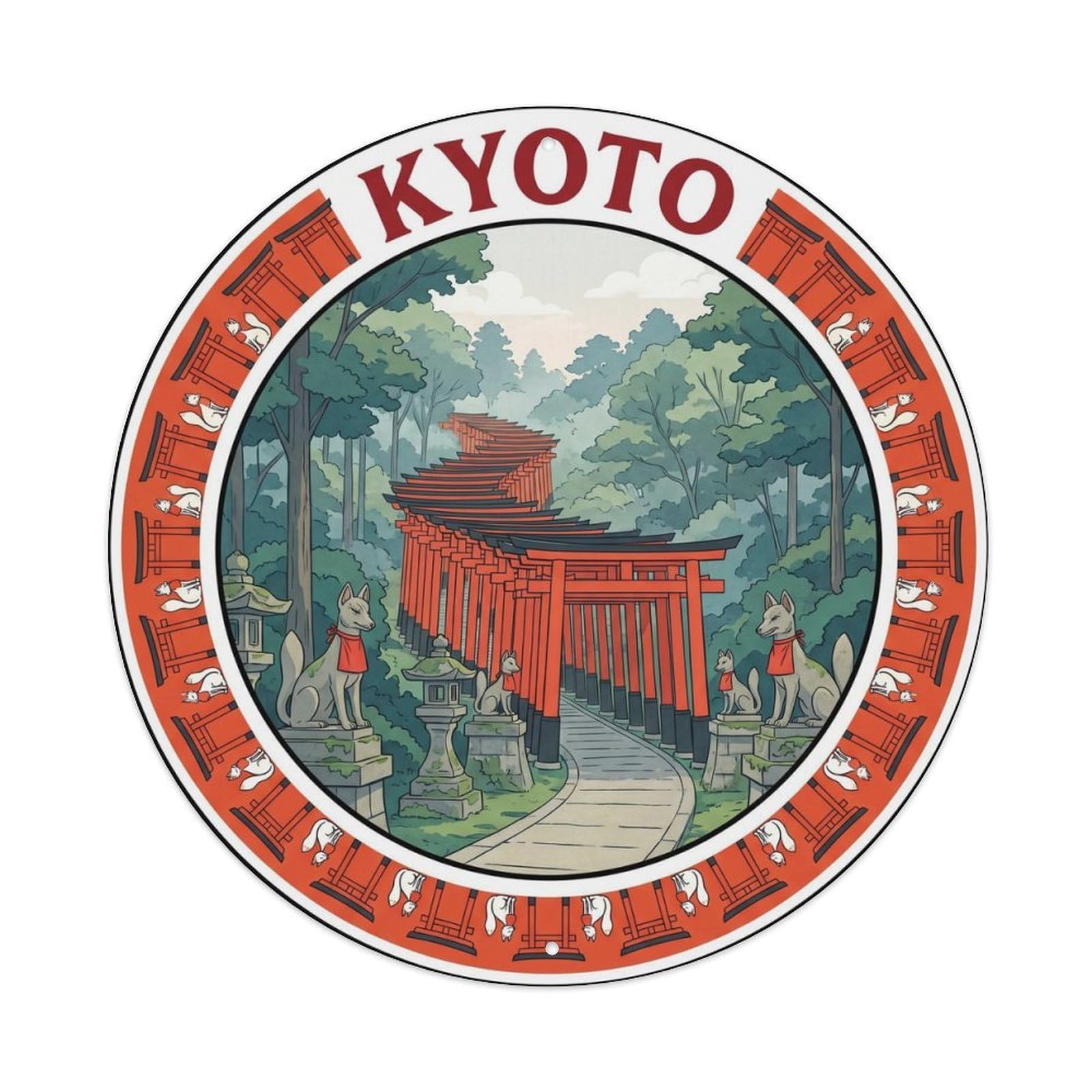 Fushimi Inari Kyoto Thousand Torii Japan Travel Shrine Metal Tin Sign