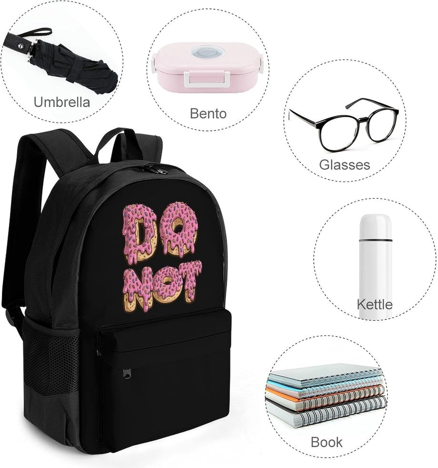 Donut DO NOT Backpack Lightweight Backpacks Work Bag