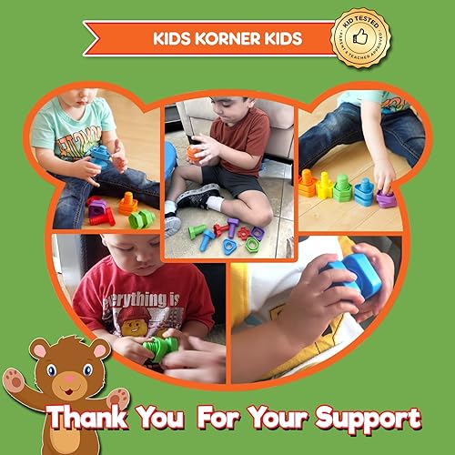 Miniatura 7 de Tuercas y pernos gigantes para niños pequeños juego Montessori de habilidades motoras finas juguetes a juego para niños pequeños y niños pequeños