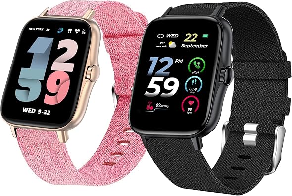 Lamshaw Compatible for ANDFZ Smartwatch Band, Nylon Woven Fabric Replacement Accessory Strap Compatible for ANDFZ T42 1.72/KASEEMI T42 Smartwatch/OUFUNI 1.7 T42 Smartwatch