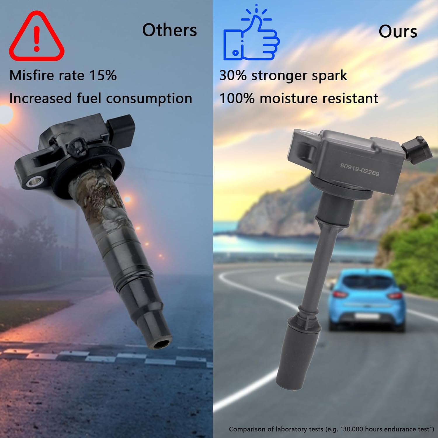UF916 OEM Ignition Coil - Compatible with Lexus GS200t GS300 IS200t IS300 NX200t NX300 RC200t RC300 2.0L L4 - Replaces # UF916 GN10741 673-1206