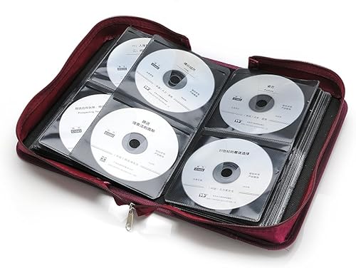 Miniatura 31 de CCidea Funda para CD y DVD, capacidad de 128 fundas de DVD, organizador de plástico para CD, carpeta de transporte portátil para CD y viajes en casa