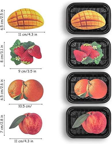 Miniatura 2 de 4 paquetes de notas adhesivas novedosas en forma de fruta, notas de mangomelocotónmandarinafresa, lindos blocs de notas autoadhesivos, suministros