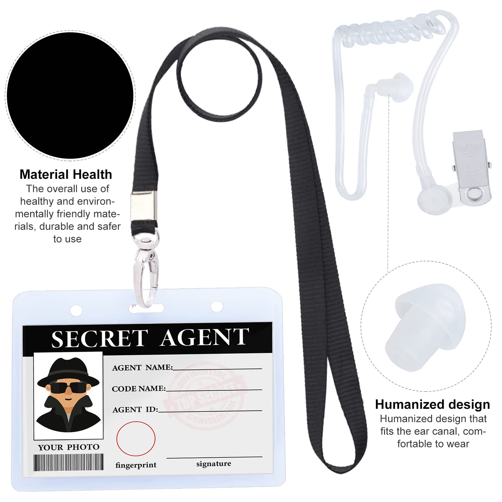 Disfraces de espía de detective para niños, accesorios con gafas de sol con sombrero espía 4