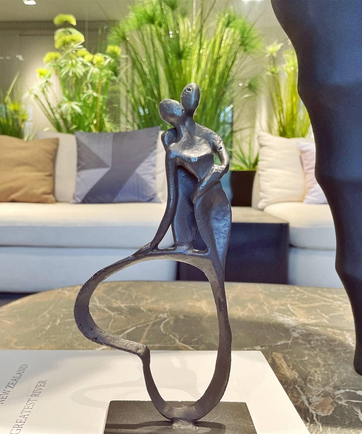 Eternal Love Cast Iron Sculpture, Romantic Couple Statue, Modern Metal Art, Wedding Anniversary Engagement Valentine's Day Gift - Image 3