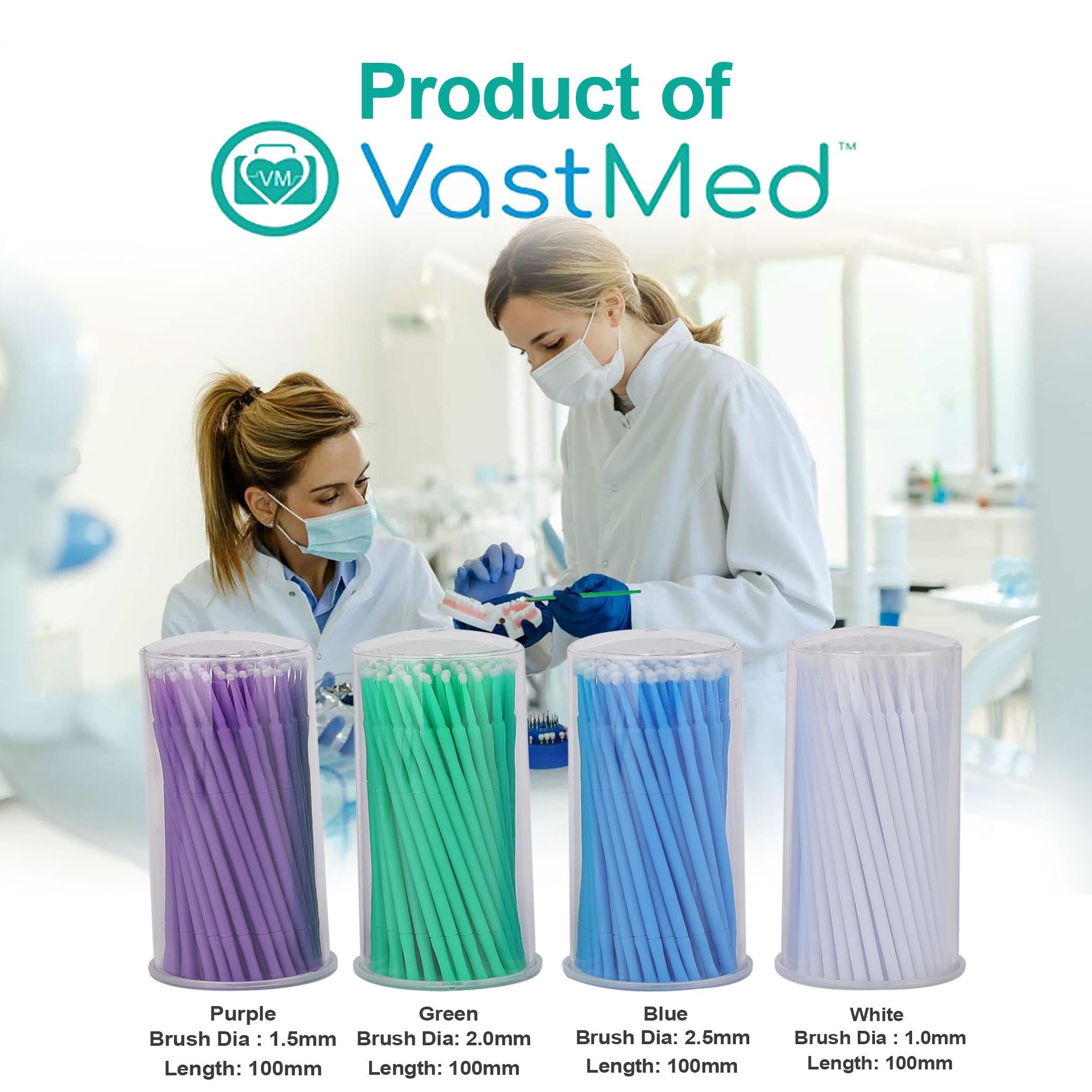 VASTMED Dental/Medical Grade Disposable Dental Pollo Microbrush Applicators, Green, 1 count (Pack of 400) - Image 2