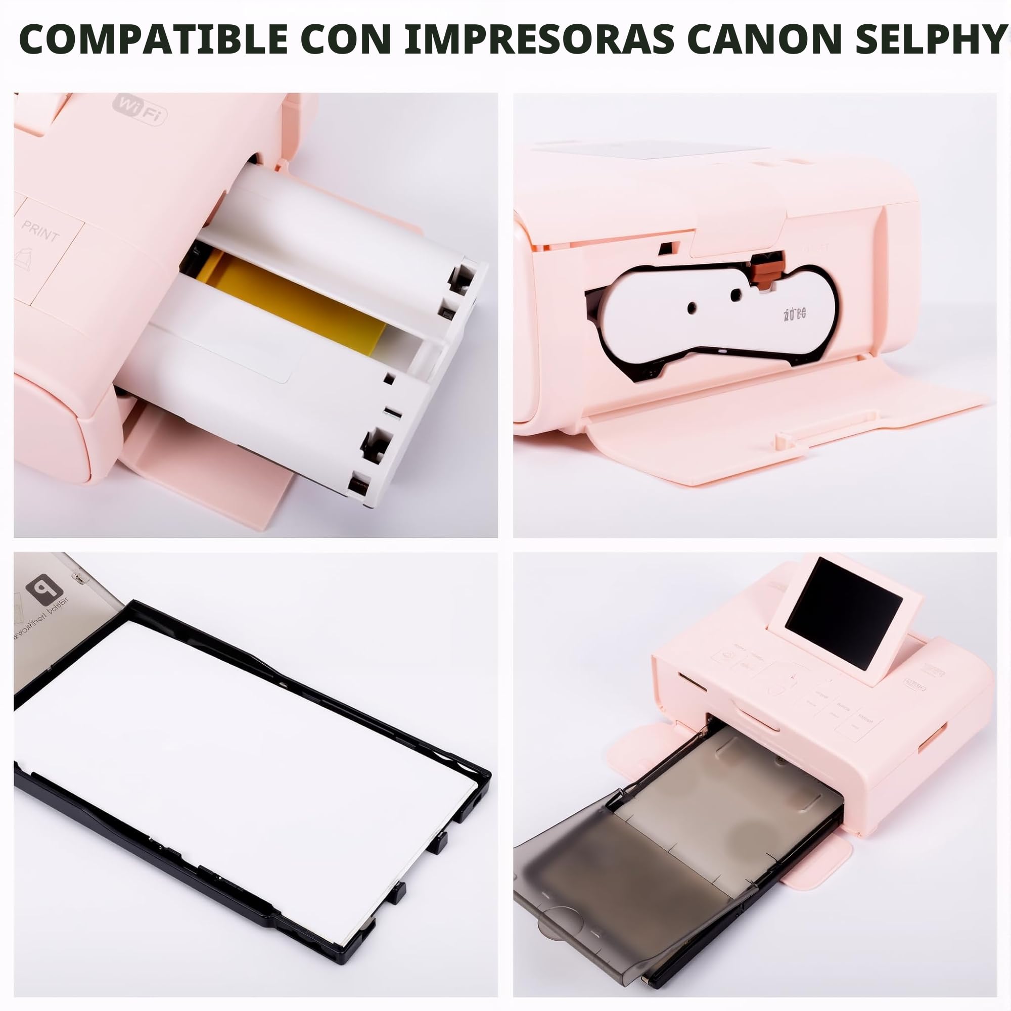Reemplazo Canon Selphy CP1300 CP1500 Papel y Tinta KP-108IN 3115B001 (AA) | Compatible con Canon Selphy CP1200 CP1000 CP910 CP810, (108 Papel fotográfic y 3 cartuchos de tinta, 100 mm x 148 mm)