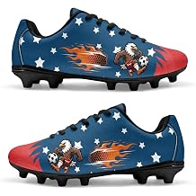 Unisex Adult Soccer Cleats No-Tie Firm Ground Cleats for Women Men Non-Slip Mens Football Shoes for Training
