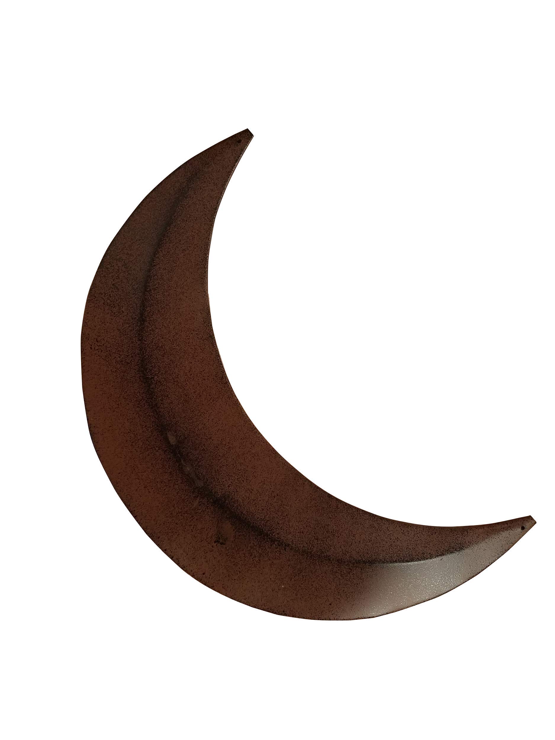 ATI Distressed Tin Moon Rusty Brown/Black Home Patio Decor (12 Inch)