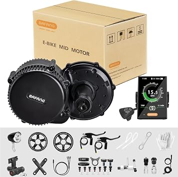 BAFANG 36V/48V 250W/500W/750W/1000W UART Version Mid Drive Kits | BBS01B BBS02B BBSHD, for 68mm Bottom Bracket, Accessories Optional, such as Displays, Cranksets, Brake Levers, 1T4 Cable