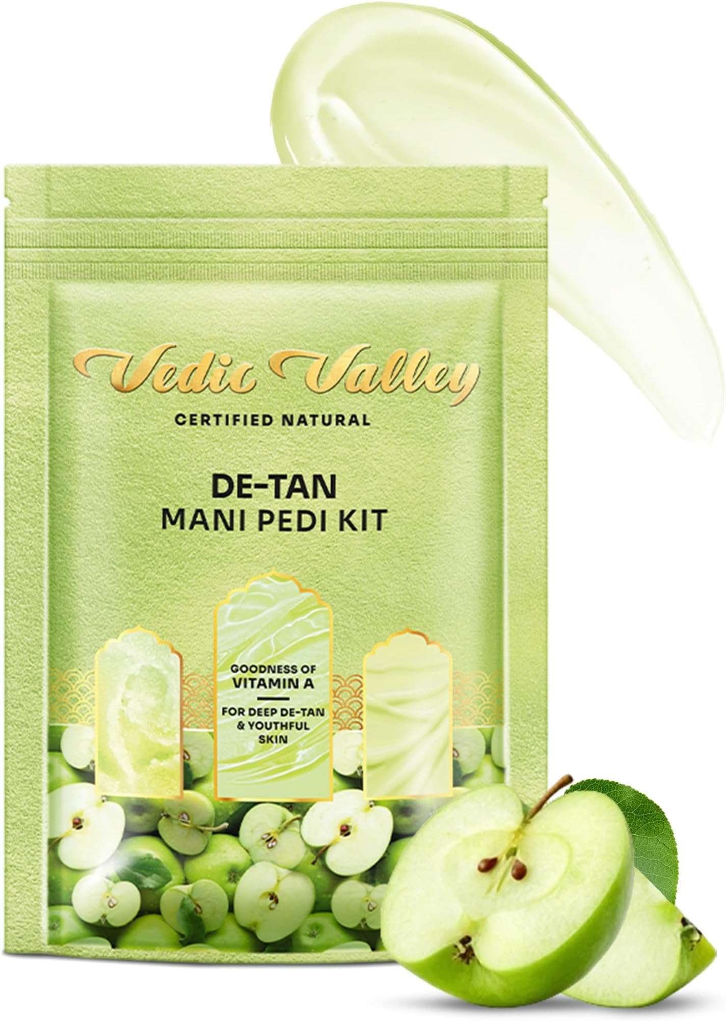 Certified Natural Detan Manicure & Pedicure Kit | Repairs Cracked & Dry Heels | With Organic Actives for deep Moisturization| 75 gm Each (Apple & Honey, (Pack of 1))