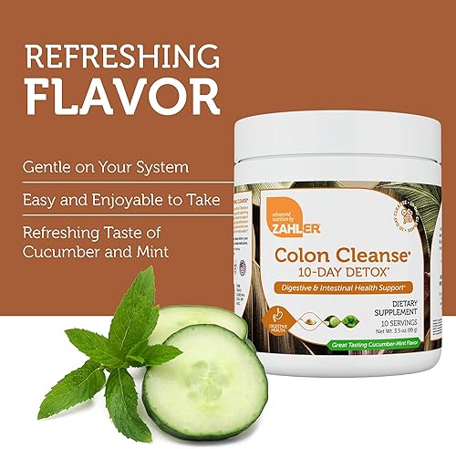 Miniatura 4 de Zahler Colon Cleanse - Limpieza de desintoxicación de 10 días, sabor a menta y pepino, bienestar digestivo a base de hierbas, limpiador de colon y