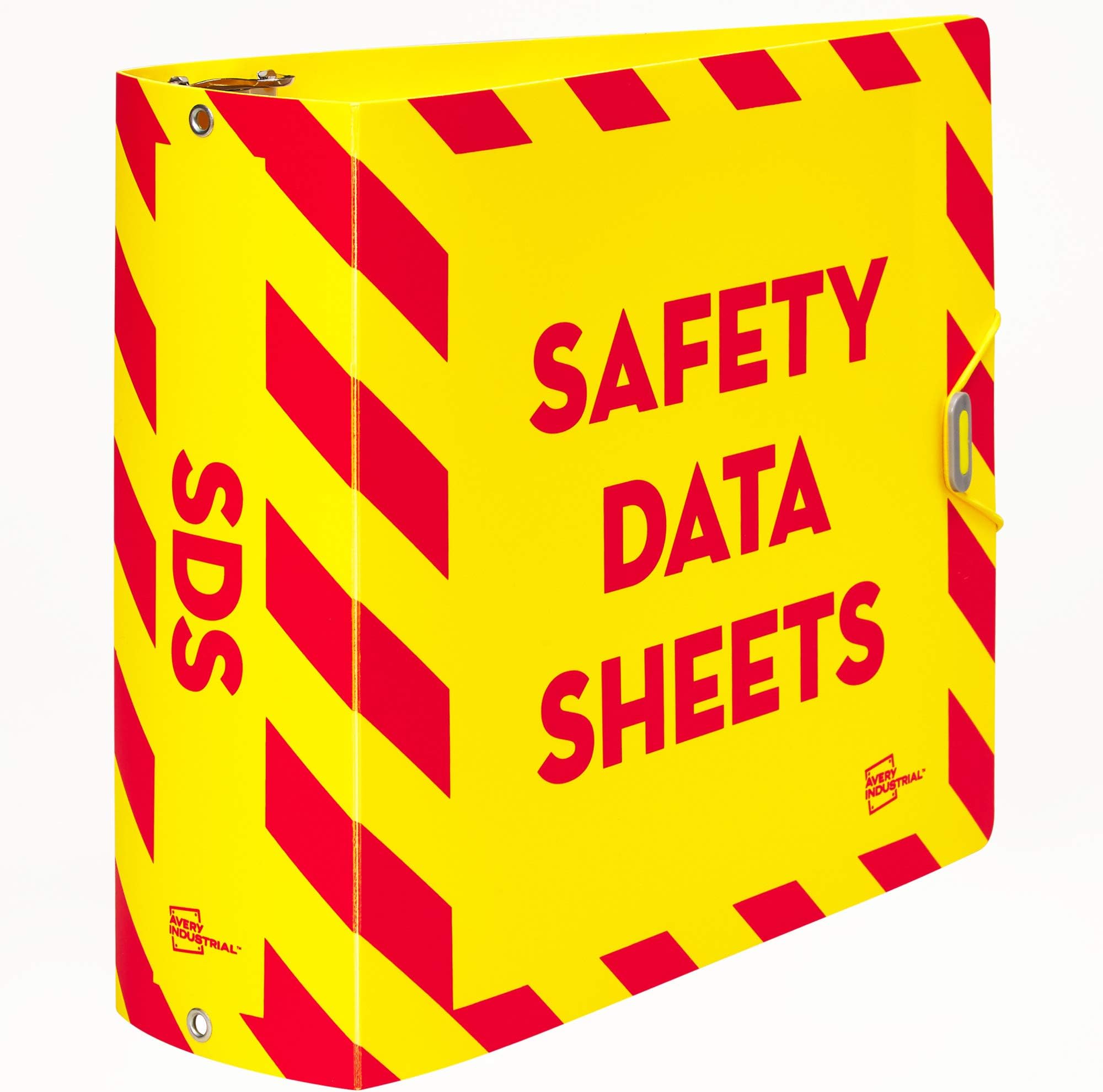 UltraDuty SDS Binder with Chain, 3 Inch Slant Rings, Yellow/Red 3 Ring Binder (77713)