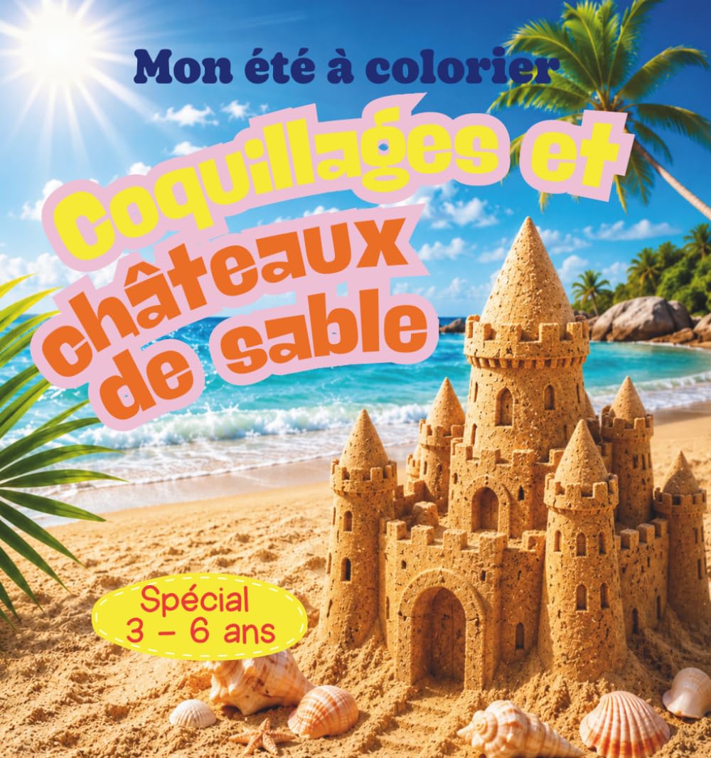 Coquillages et châteaux de sable: Mon été à colorier