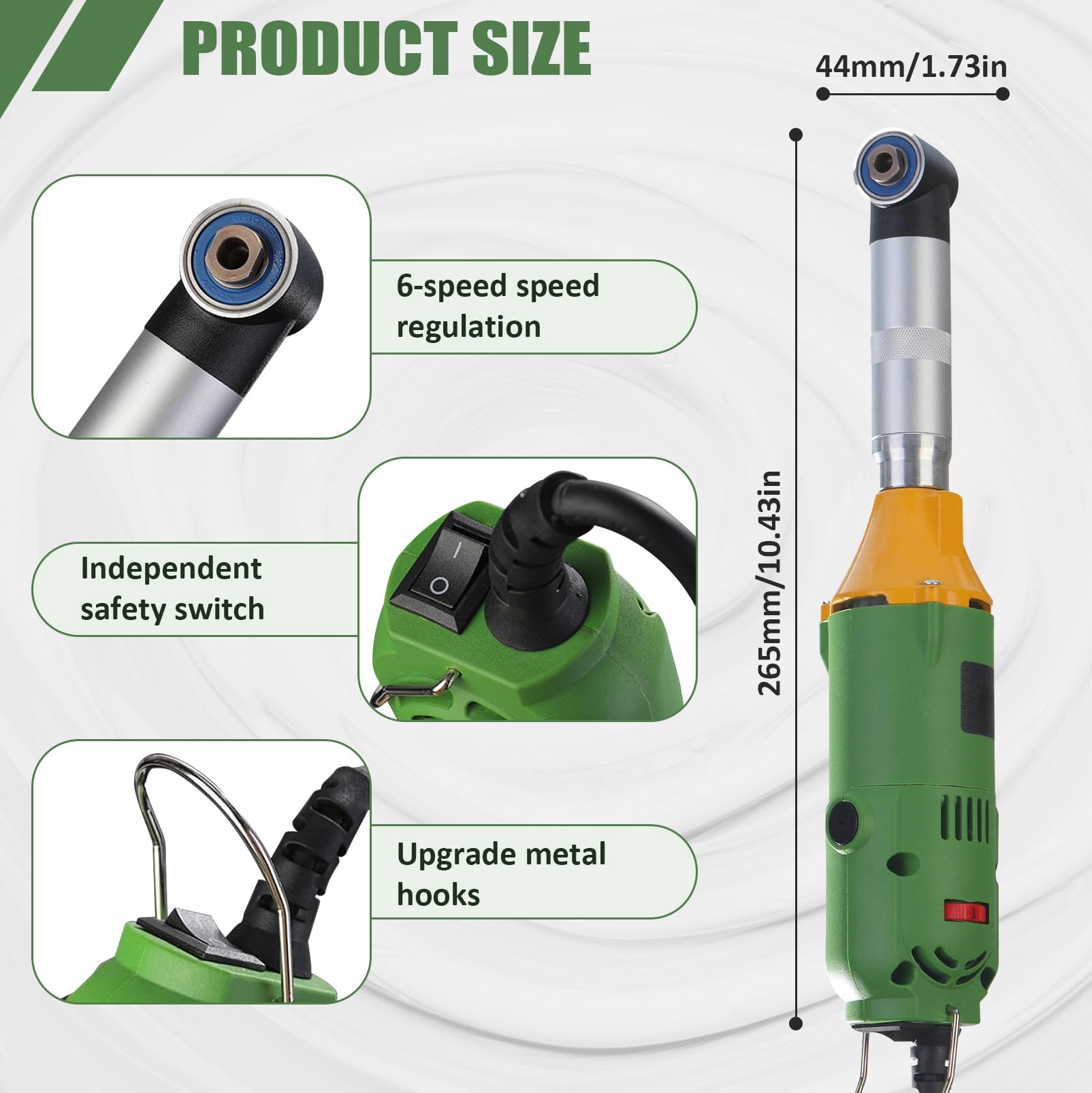 LIROPAU - Pulitore per giunti elettrico, set di pulizia per giunti da 350W, lucidatrice elettrica per la pulizia delle fughe dei pavimenti, apertore per giunti del pavimento in piastrelle a 90°, 6
