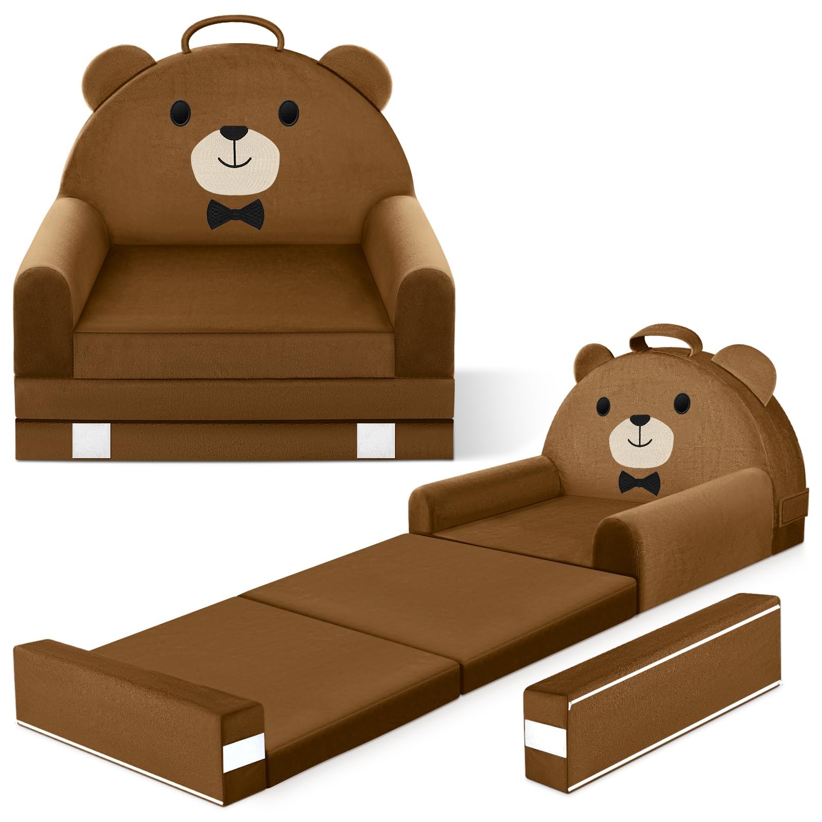 Sofá Infantil, 2 en 1 Silla Plegable para niños, 150cm Suave sofá de Terciopelo de Cristal para los niños pequeños para el Dormitorio, Sala de Estar